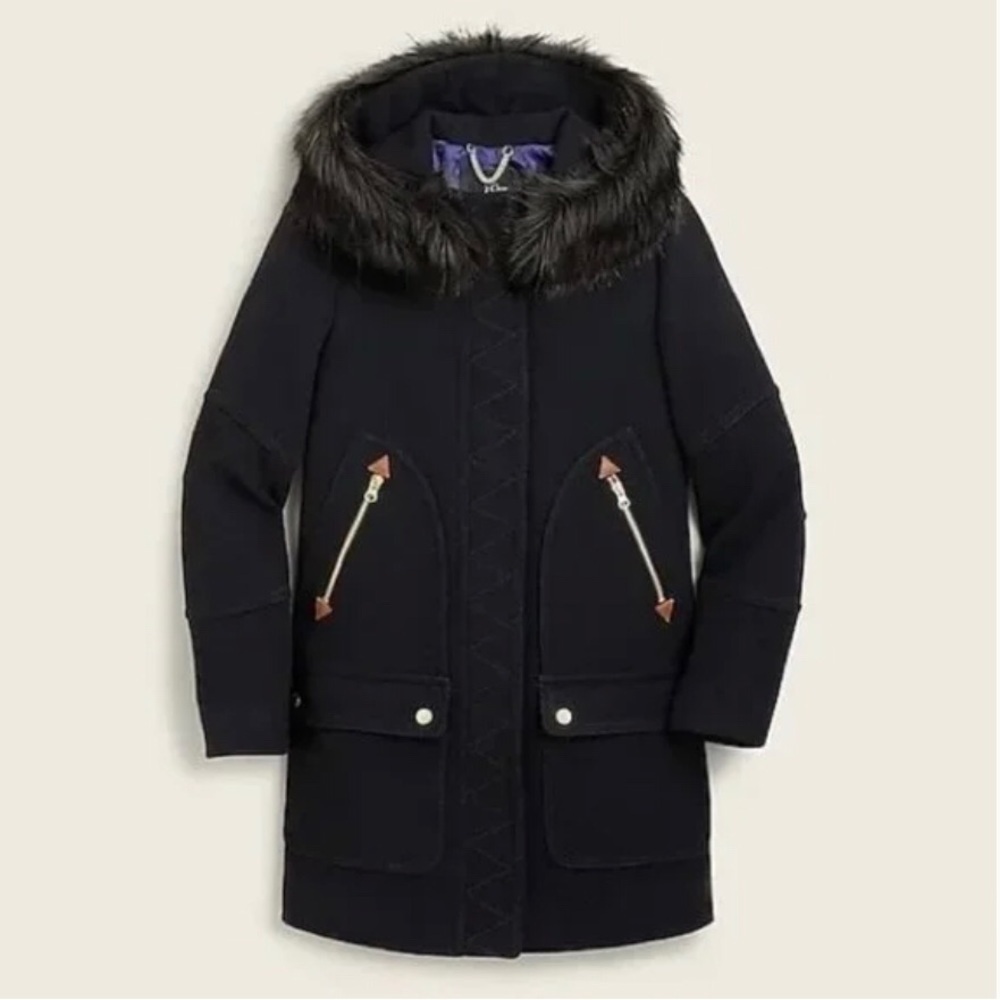 J Crew Chateau Parka in Italian Stadium Cloth Wool